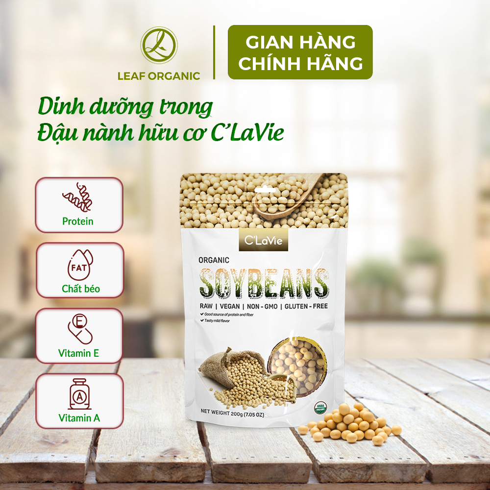 Đậu nành hữu cơ C'LaVie 200g, dùng nấu sữa hạt, soup cháo