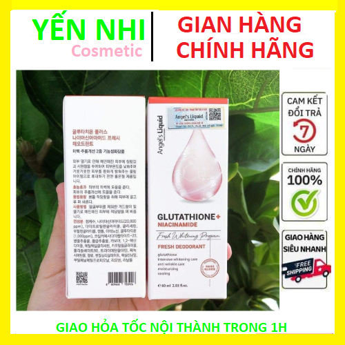 [CHÍNH HÃNG] Lăn Dưỡng Trắng, Giảm Thâm Angel's Liquid Glutathione Fresh Whitening 60ml