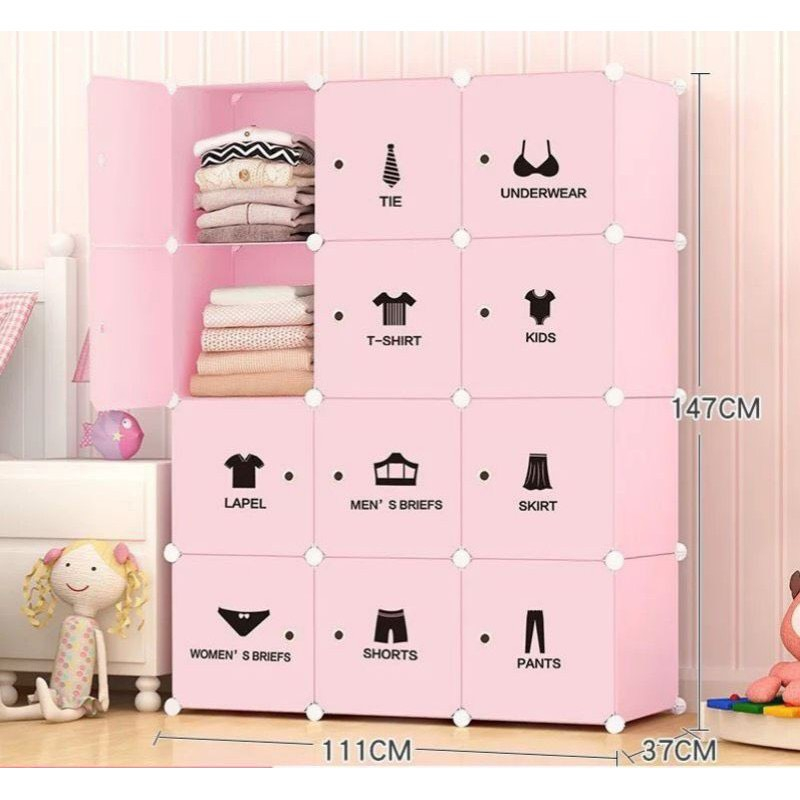 (tăng kèm búa ) Tủ Nhựa Đa Năng Lắp Ghép Thông Minh 12 ô .hình đecal ( chọn hình theo phân loại)