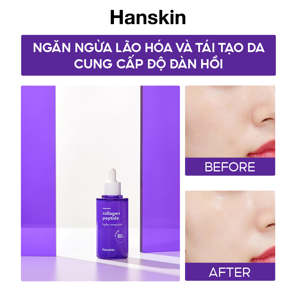 Tinh Chất Ngăn Ngừa Lão Hóa, Cải Thiện Kết Cấu Da Chuyên Sâu HANSKIN Collagen Peptide Hydra Ampoule 90ml