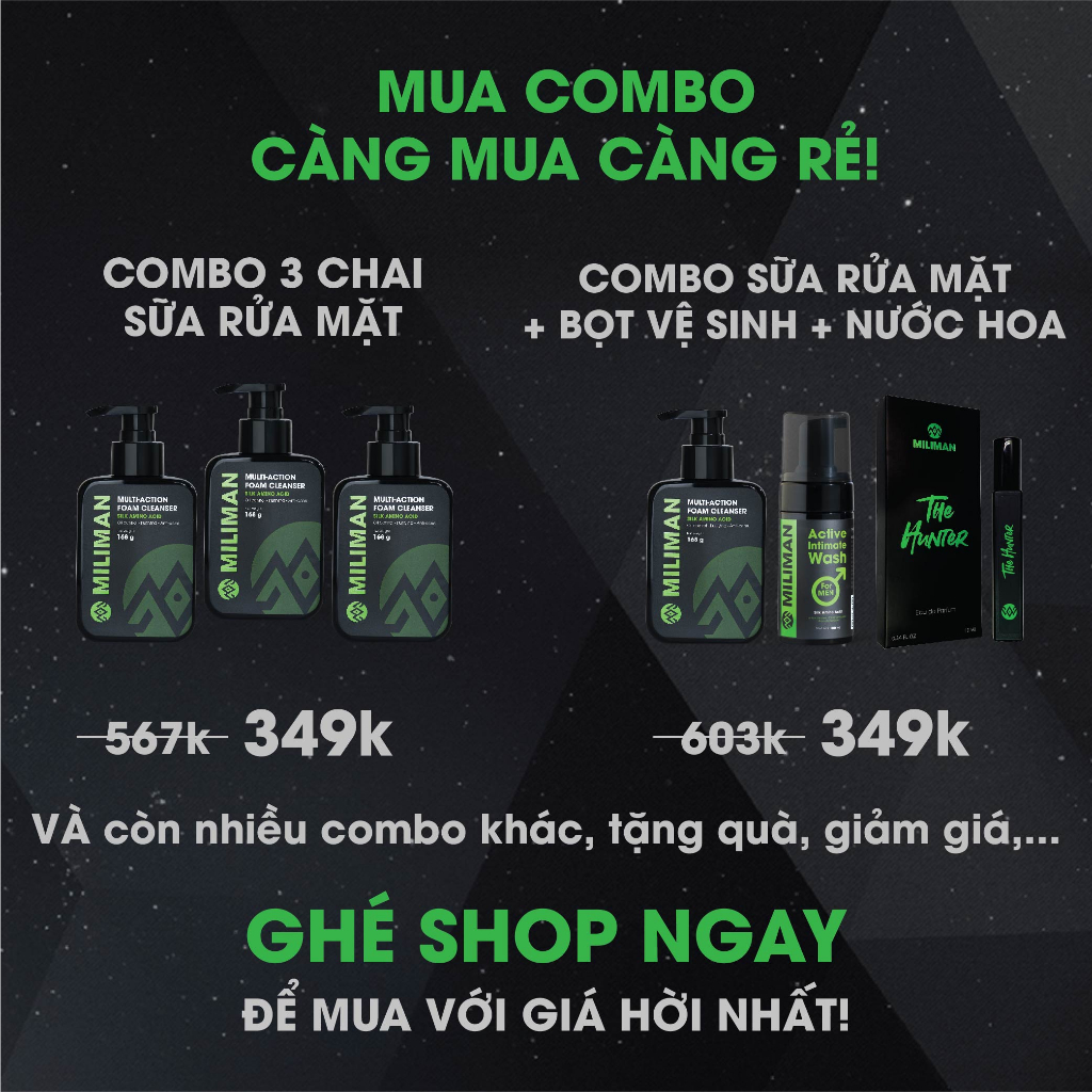 Combo 2 Sữa Rửa Mặt Nam Da Dầu Trắng Da Thương Hiệu MILIMAN Multi – Action Foam Cleanser 168g