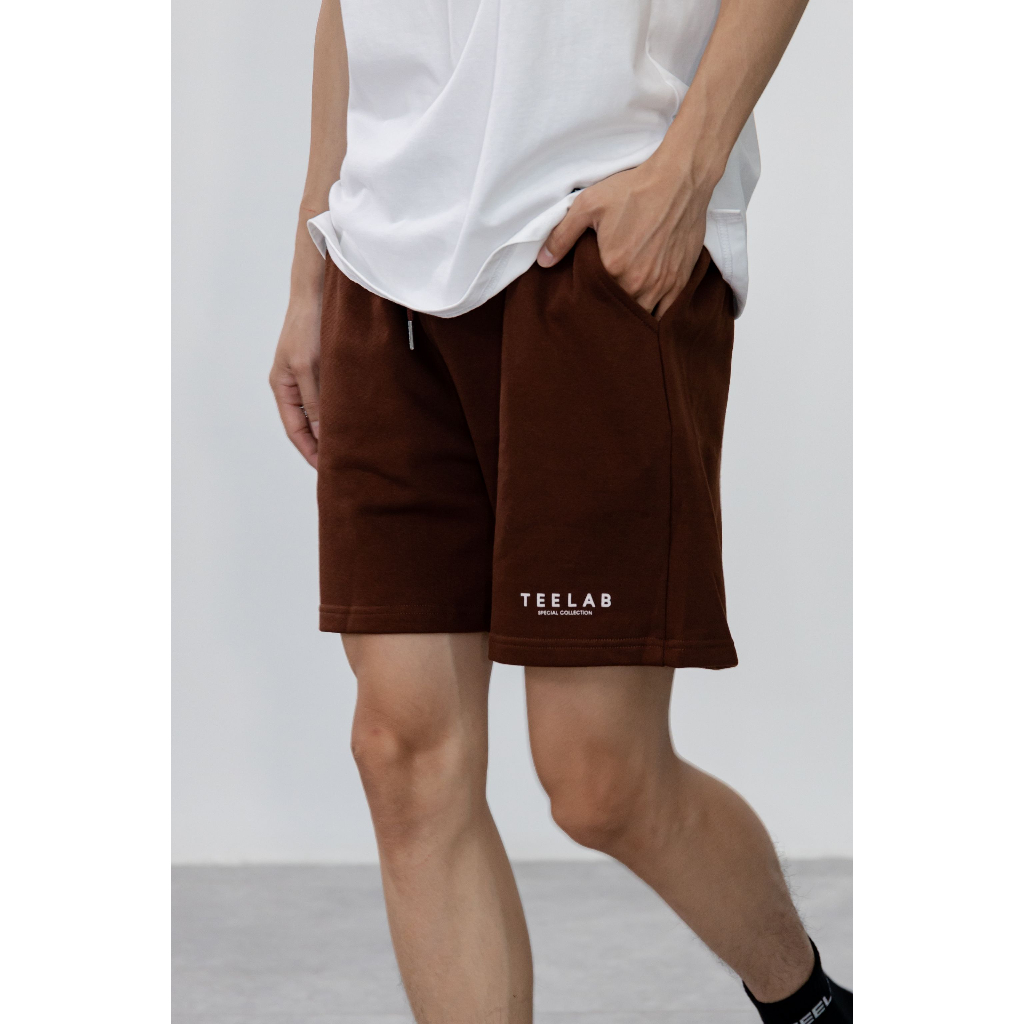 Quần Short Teelab Local Brand Unisex Special Collection Premium / Nâu PS028