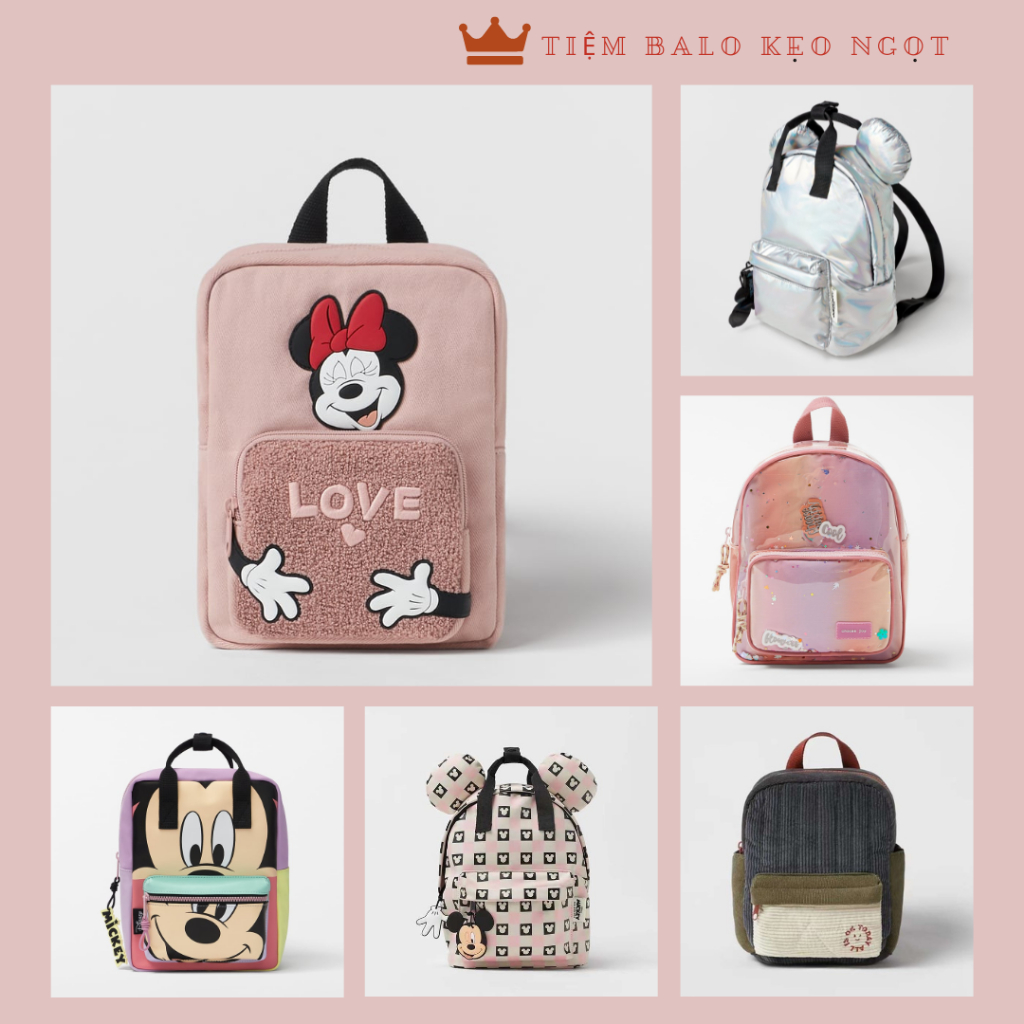 Balo cho bé mẫu giáo. Balo bé trai bé gái kiểu dáng kích thước đa dạng phong phú cho bé