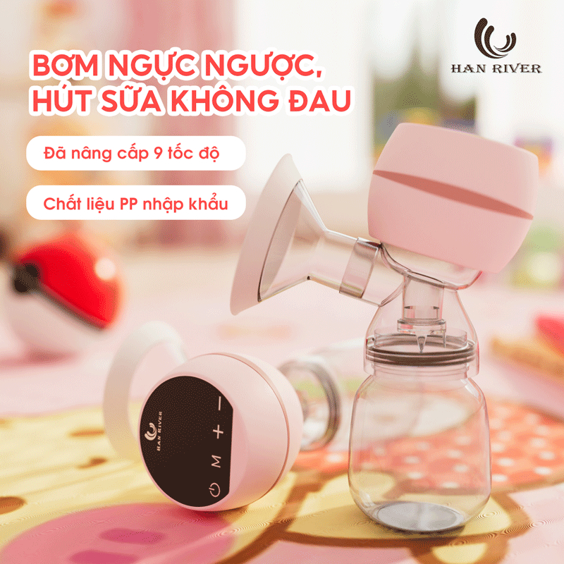 HAN RIVER Máy hút sữa điện đơn nâng cấp 9 tốc độ chất liệu pp nhập khẩu - Hàng chính hãng