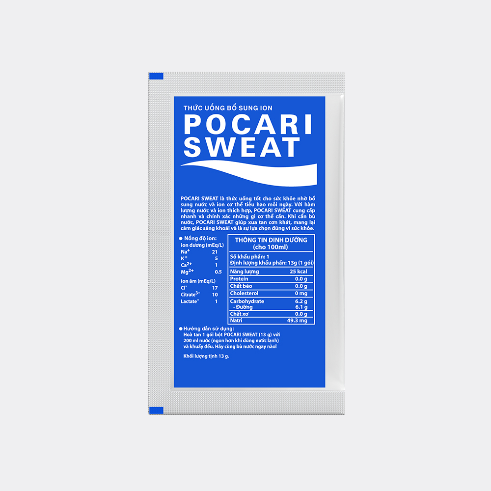 Gói Bột Pha Bù Điện Giải Pocari Sweat  xua tan cơn khát, mang lại cảm giác sảng khoái