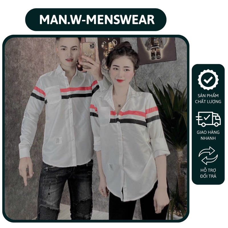 Áo sơ mi nam tay dài phối sọc cao cấp mẫu mới hot nhất hiện nay