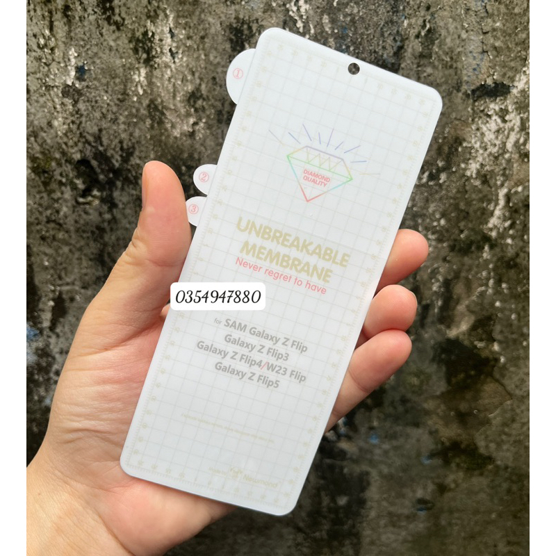 Miếng dán PPF dẻo full màn cho Samsung Z Flip 5 5G mặt trước, mặt sau trong bóng bảo vệ máy siêu tốt
