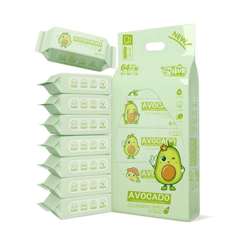 Gói 8 khăn ướt mini - Khăn giấy ướt bỏ túi tiện lợi nhiều hình dễ thương  vanngoc1956