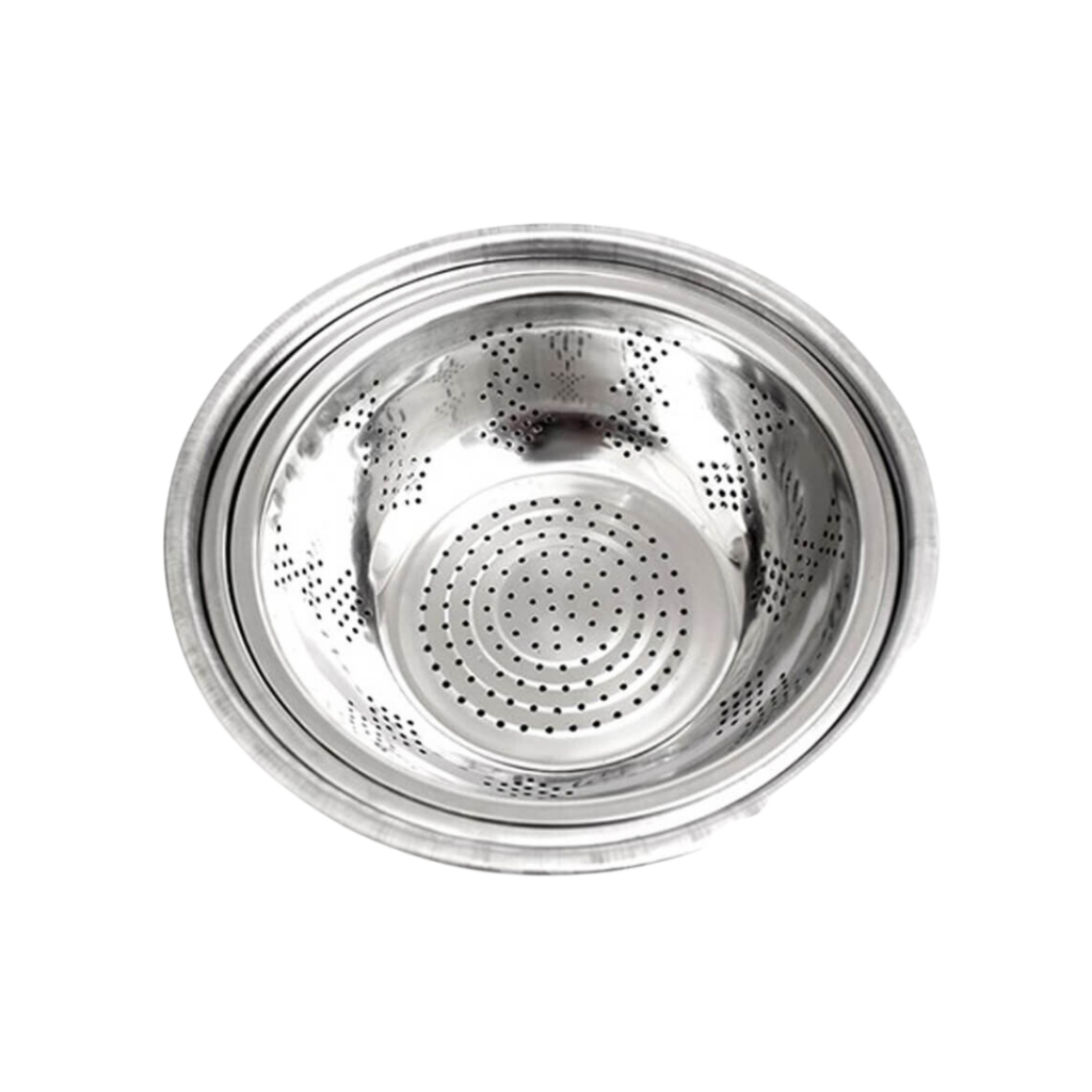 (Quà tặng) Bộ 1 thau 1 rổ inox MK131