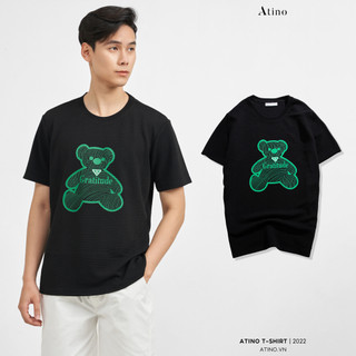 Áo Phông Cộc Tay Cổ Tròn In Hình Gấu GAUKE ATINO chất liệu Cotton thoáng mát bền form Regular AP1.2022