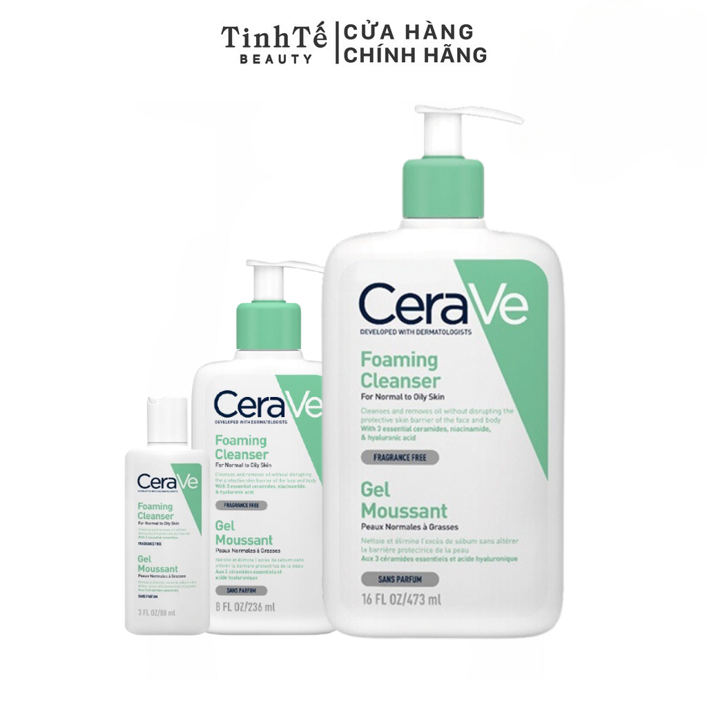Sữa rửa mặt giúp sạch sâu dành cho da dầu CeraVe Foaming Cleanser 88ml/236ml/473ml