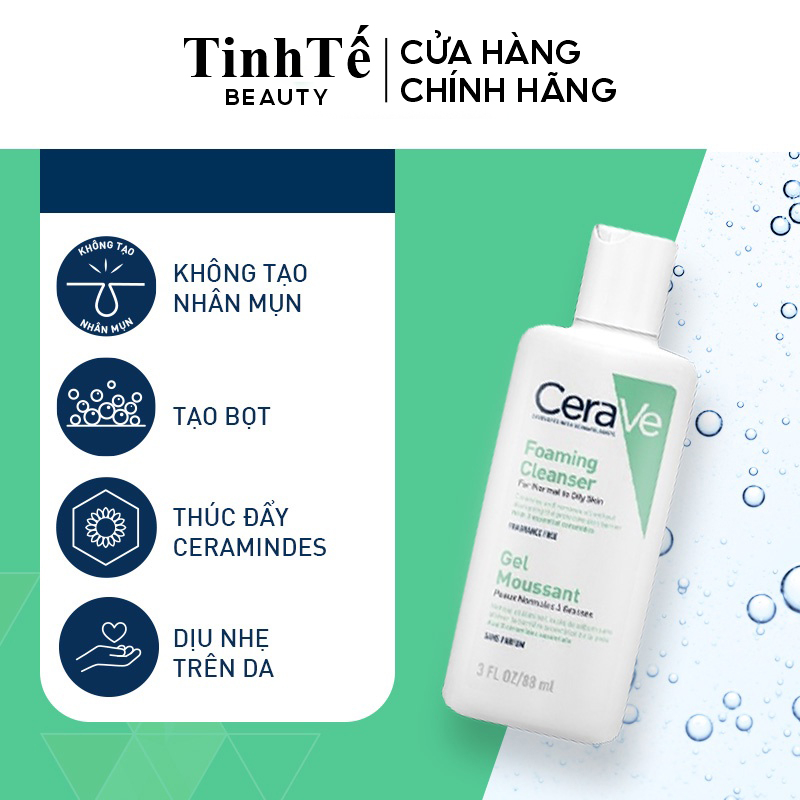 Sữa rửa mặt giúp sạch sâu dành cho da dầu CeraVe Foaming Cleanser 88ml/236ml/473ml