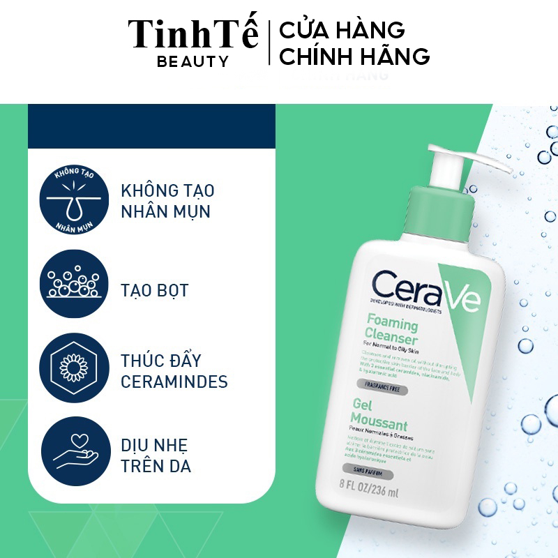 Sữa rửa mặt giúp sạch sâu dành cho da dầu CeraVe Foaming Cleanser 88ml/236ml/473ml