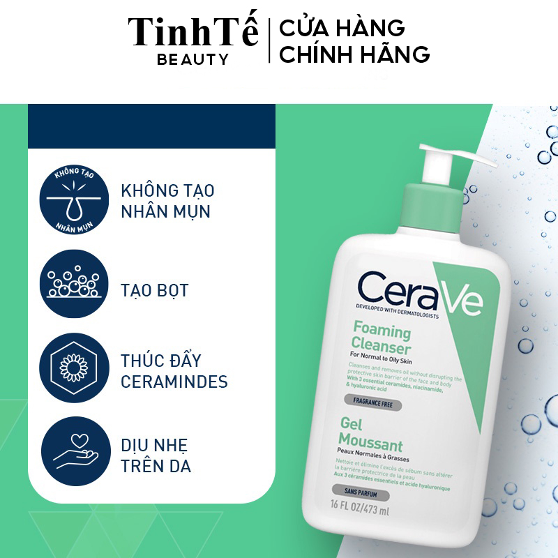 Sữa rửa mặt giúp sạch sâu dành cho da dầu CeraVe Foaming Cleanser 88ml/236ml/473ml