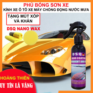 [DSQ]Chai Xịt Phủ Nano wax 200ml DSQ, Phủ bóng Sơn xe, Kính Xe ô tô xe máy, Tạo hiệu ứng lá sen chống xước dăm, Ceramic