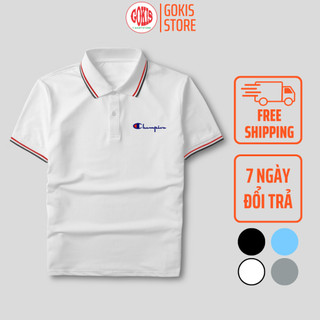Áo polo nam in logo đơn giản vải thun cá sấu không xù lông co giãn tốt - Áo thun có cổ cho nam Gokis shop