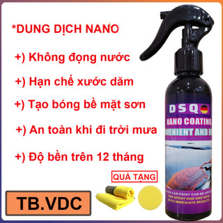 [ Tặng Khăn + Mút ] Chai xịt phủ nano kính ôtô - Chống nước cho kính - Phủ bóng sơn Ceramic Wax xe máy ôtô chống bẩn DSQ