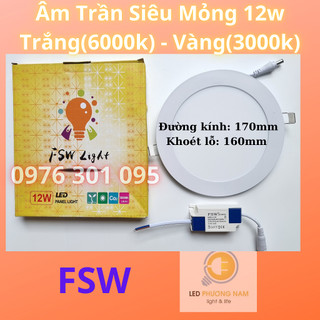 [FSW] Bóng đèn led âm trần downlight 12W - Tròn - Vuông( Trắng - Vàng ) - bảo hành 2 năm