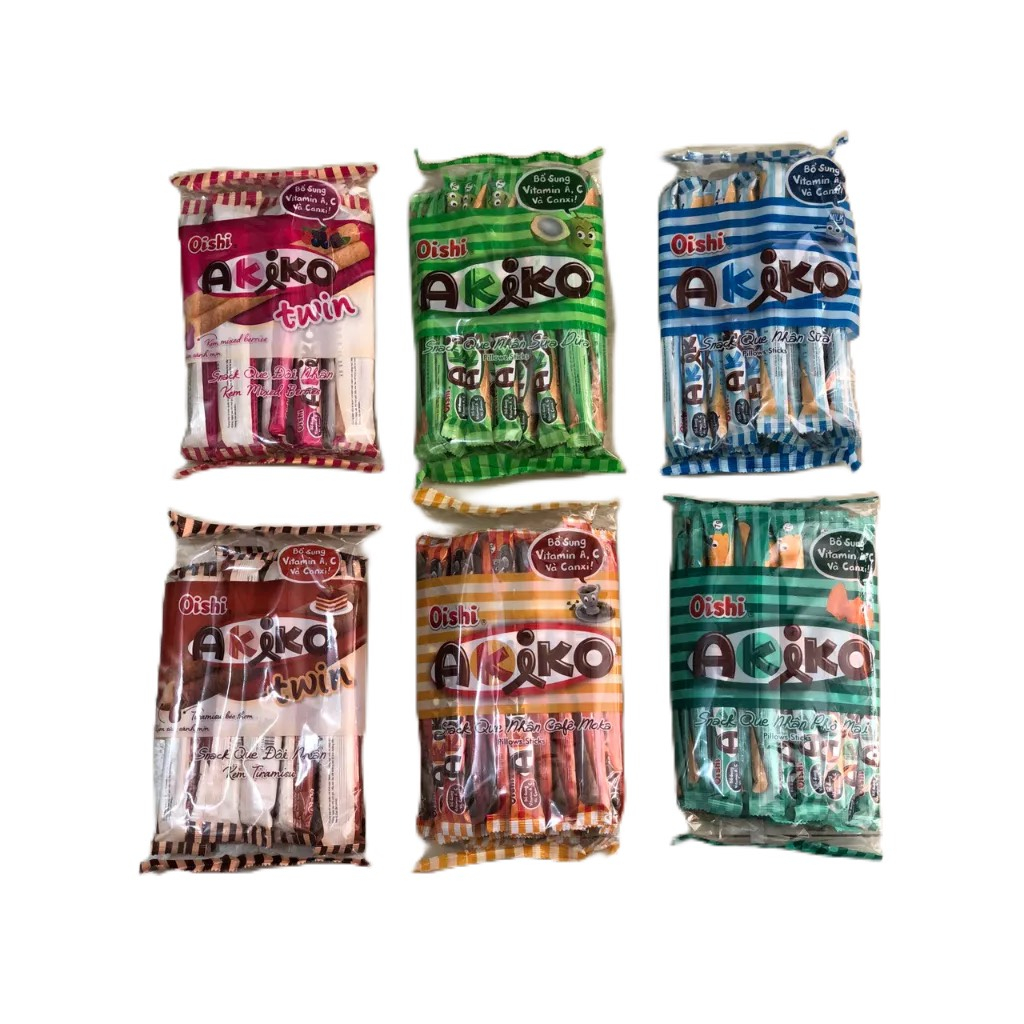 Bánh Snack Que Akiko Oishi Các Vị Gói 160g (20 que x 8g)