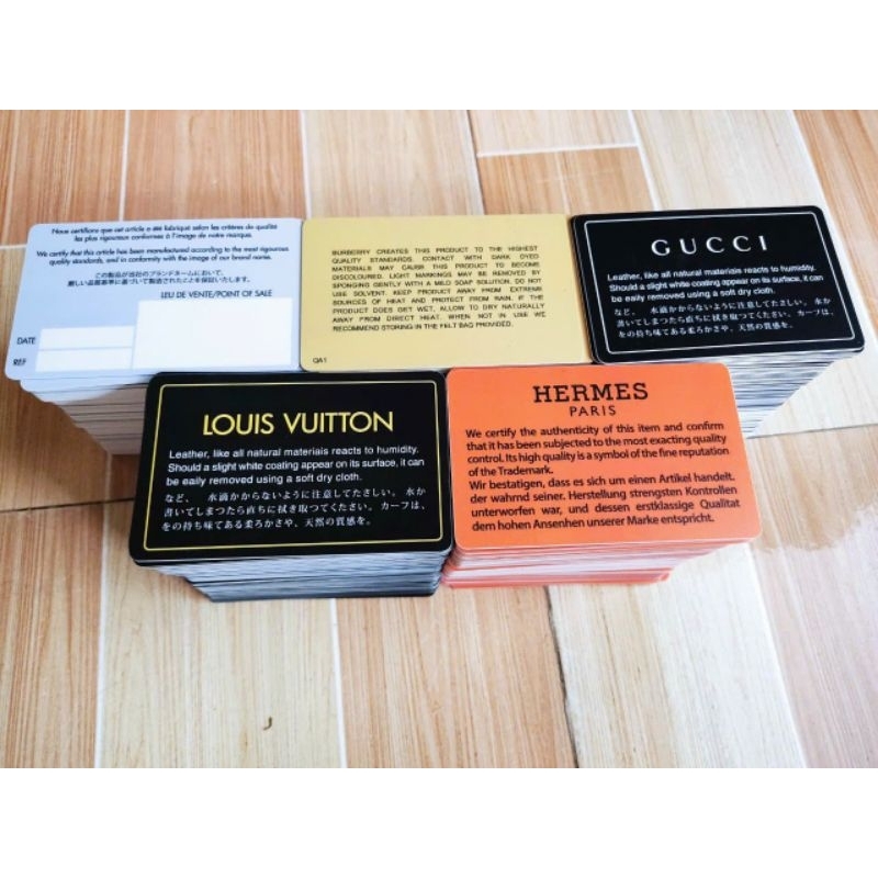 Thẻ cứng card các hãng giày dép túi xách