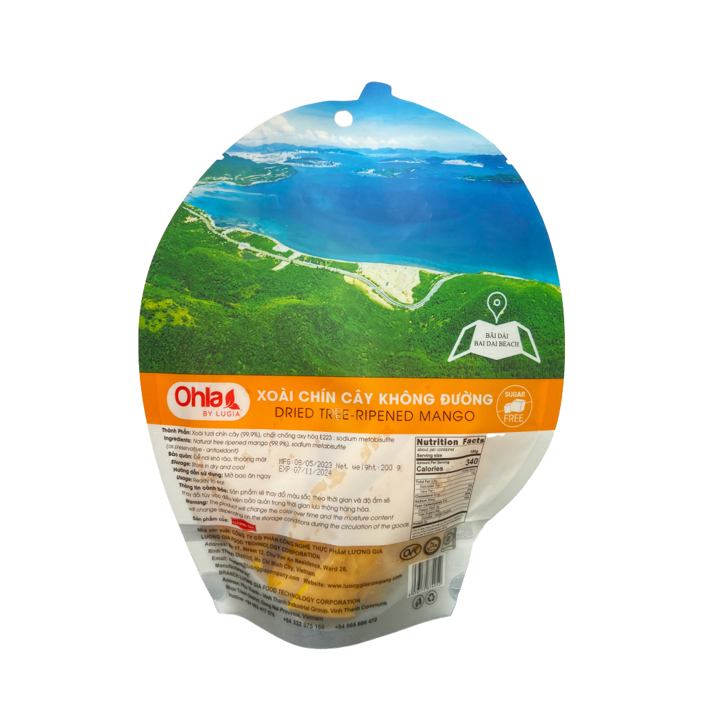 Xoài chín cây không đường Ohla_200g