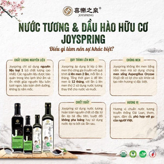 Nước tương hữu cơ ít muối JoySpring 200ml & 500ml
