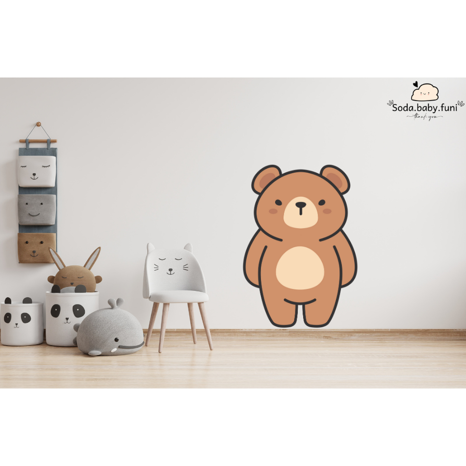 Decal dán tường hình gấu - decal trang trí decor nhà
