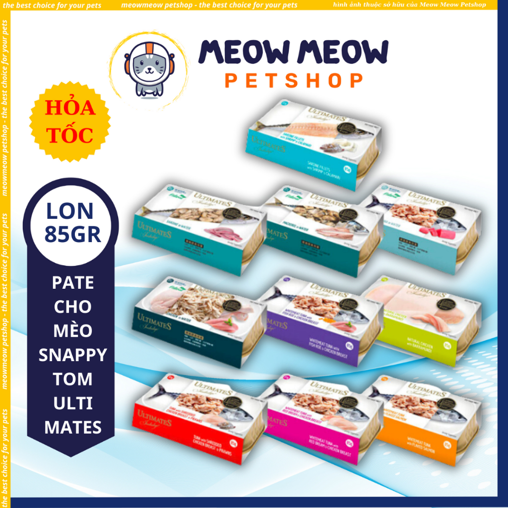 Pate cho mèo SNAPPY TOM ULTIMATES HỘP 85GR cho mèo mọi lứa tuổi pate Real Fish, Real Meat, không độn ngũ cốc.