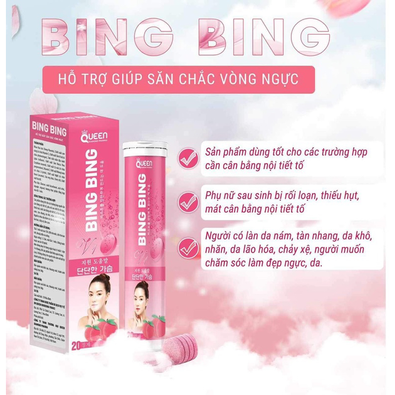 Hộp 20 viên sủi nở Ngực Tăng size vòng 1 , giúp săn chắc, căng tròn