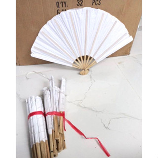( Lốc 10 cây ) Quạt nan giấy cầm tay - Mẫu 26cm