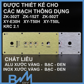 Mặt control INOX ALU xước 200x80mm mạch ZK-502T ZK-302T ZK-152T XY-T50H XY-T30L XY-T15H XY-E30H 2.1 vàng bạc đen