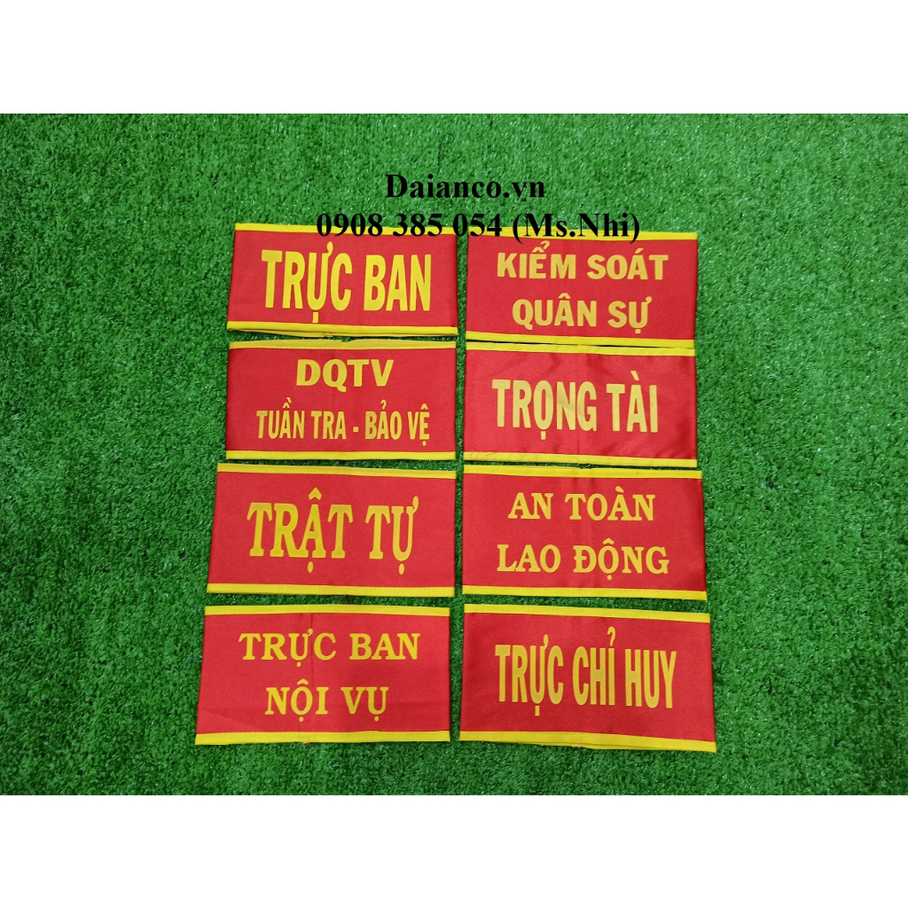 Băng rôn đeo tay chất liệu vải satin nhiều nội dung