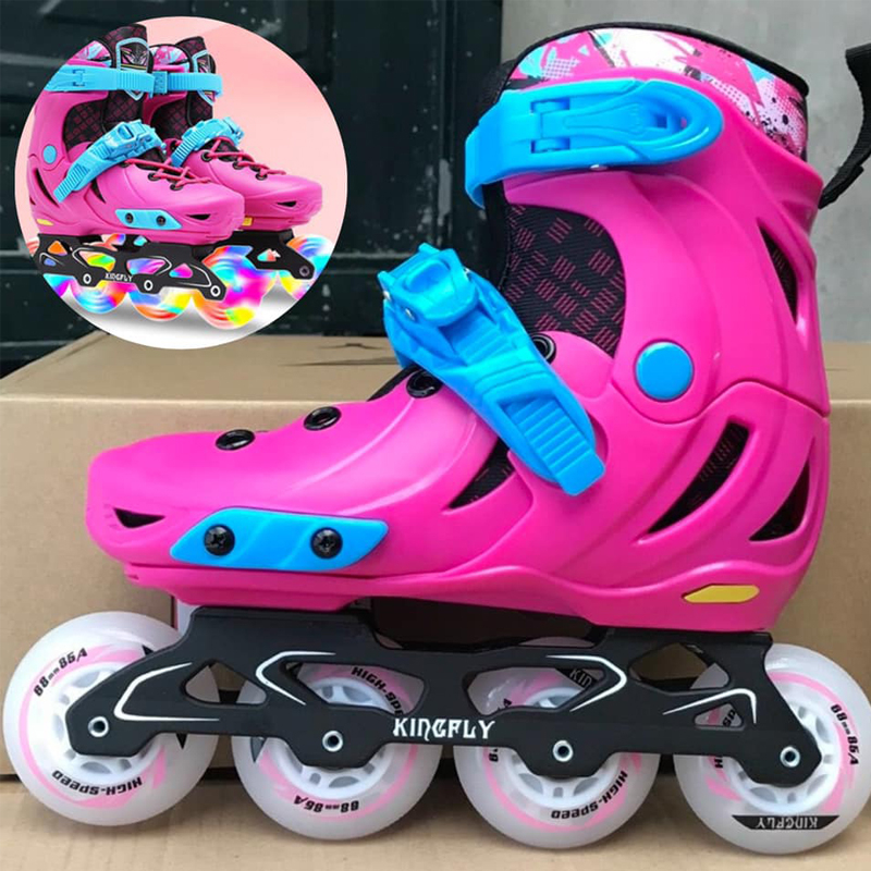 Giày Trượt Patin Kingfly W198 Dành Cho Trẻ Em, Có 4 Bánh Đèn Phát Sáng, Độ Chịu Lực Cao - PATINO