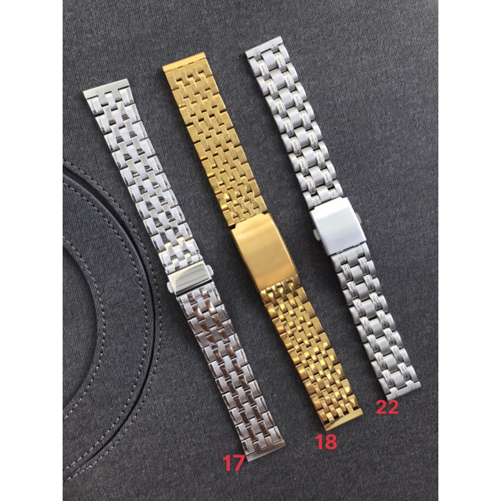 GIÁ RẺ QUÁ !!! Dây đồng hồ nam nữ kim loại size 18mm 20mm khóa bấm