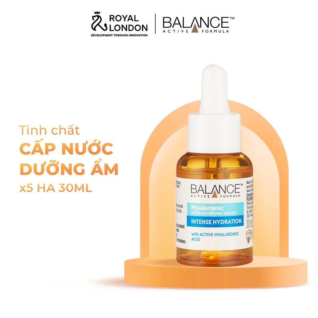 Combo trắng da căng mượt serum Vitamin C + serum Hyaluronic Balance Active Formula 30ml/ chai