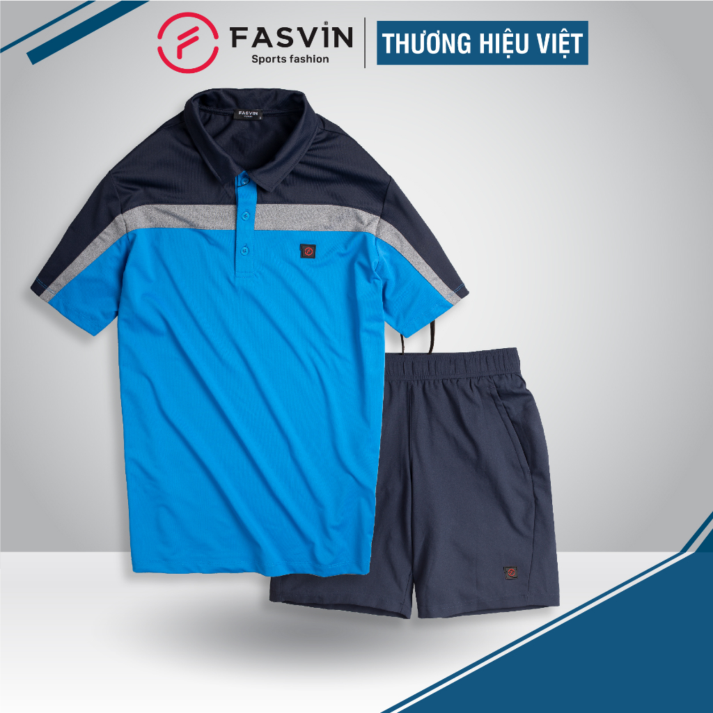 Bộ quần áo thể thao nam FASVIN AB22490.HN chất vải mềm nhẹ co giãn thoải mái
