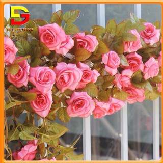 Dây Hoa Hồng Leo Dài 2m3 Hoa Giả Trang Trí Tường Decor Không Gian Sống DG-123