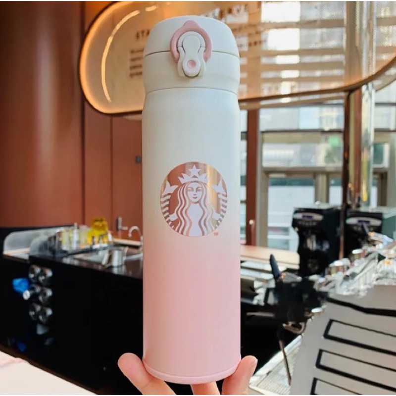 Bình nước giữ nhiệt Starbucks nữ thần loang hồng pastel xinh xắn dung tích 500ml