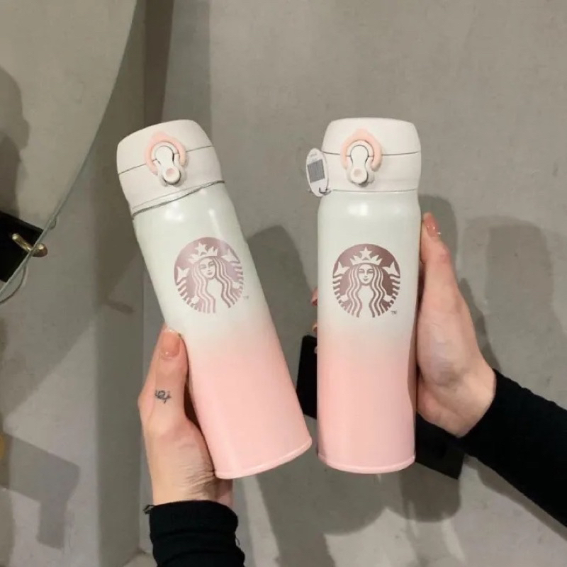 Bình nước giữ nhiệt Starbucks nữ thần loang hồng pastel xinh xắn dung tích 500ml
