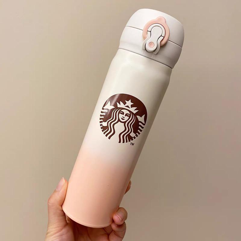Bình nước giữ nhiệt Starbucks nữ thần loang hồng pastel xinh xắn dung tích 500ml