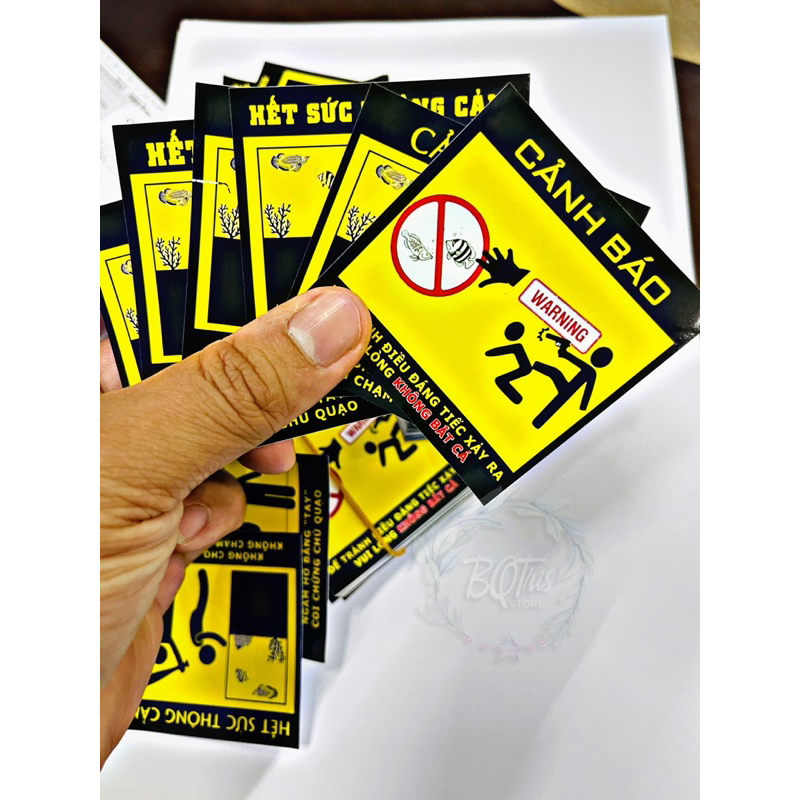 Sticker cảnh báo hồ cá siêu rẻ | vui nhộn