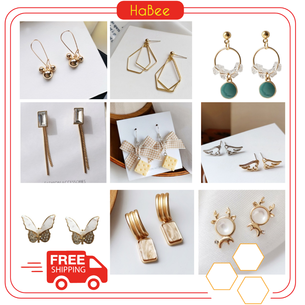 Bông tai nữ 💖FREESHIP💖Hoa tai cho nữ hươu con gắn đá nhỏ xinh tinh tế thời trang