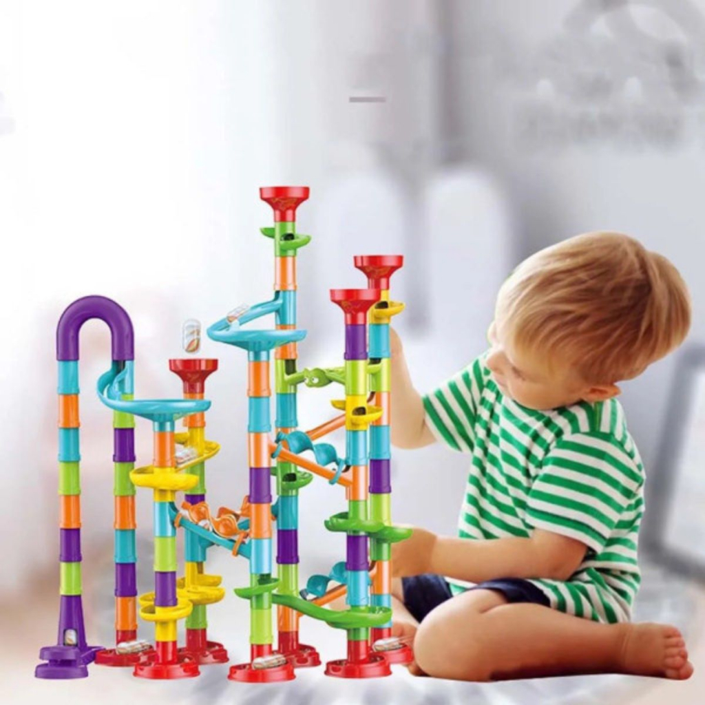 Đồ Chơi Lắp Ráp Cầu Trượt Thả Bi Marble Run 113 Chi Tiết Kiểu Dáng Đường Ống Tròn.Tiệm Nhà Sóc