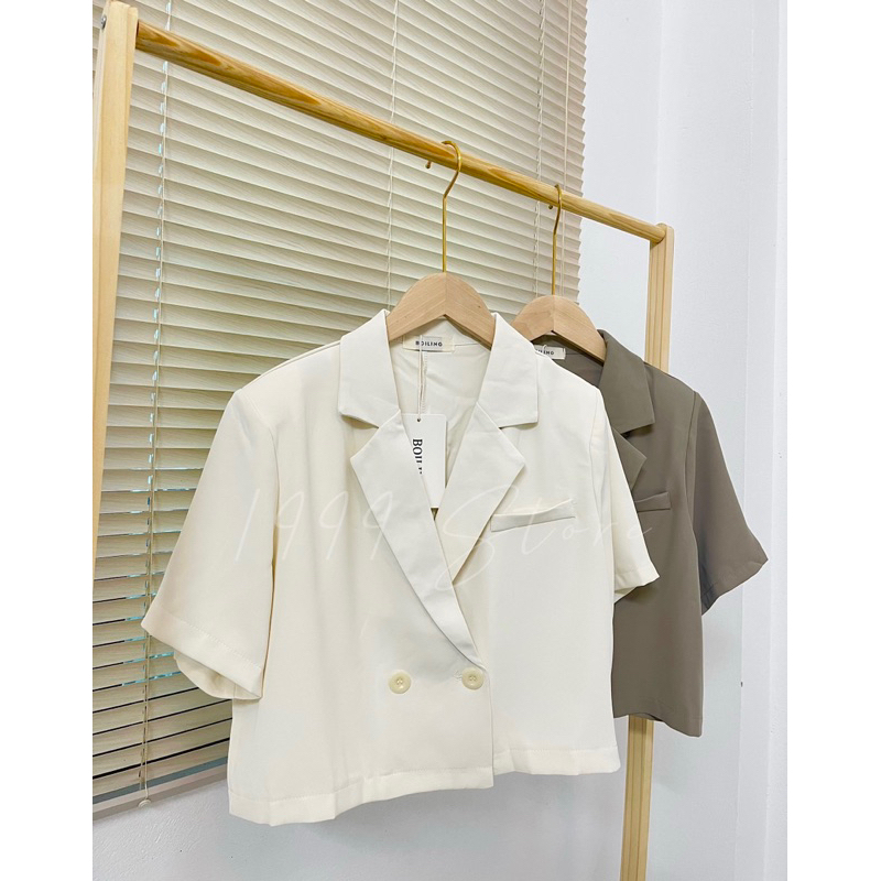 Áo blazer croptop 2 cúc chuẩn hàng Boiling - chuyên hàng QCCC