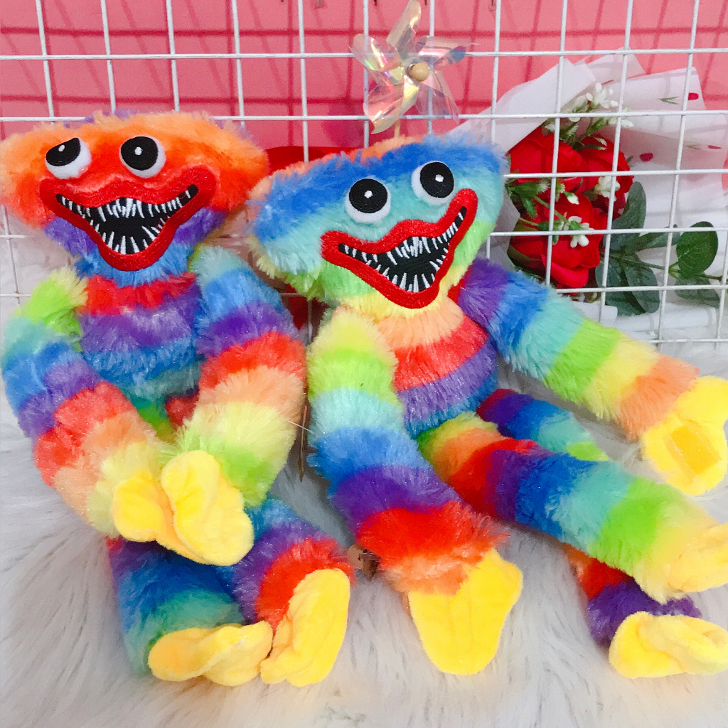 Gấu Bông Huggy Wuggy Lông Xù Loang 7 Màu Trong Game Poppy Playtime 40cm - Ảnh Thật Shop Chụp