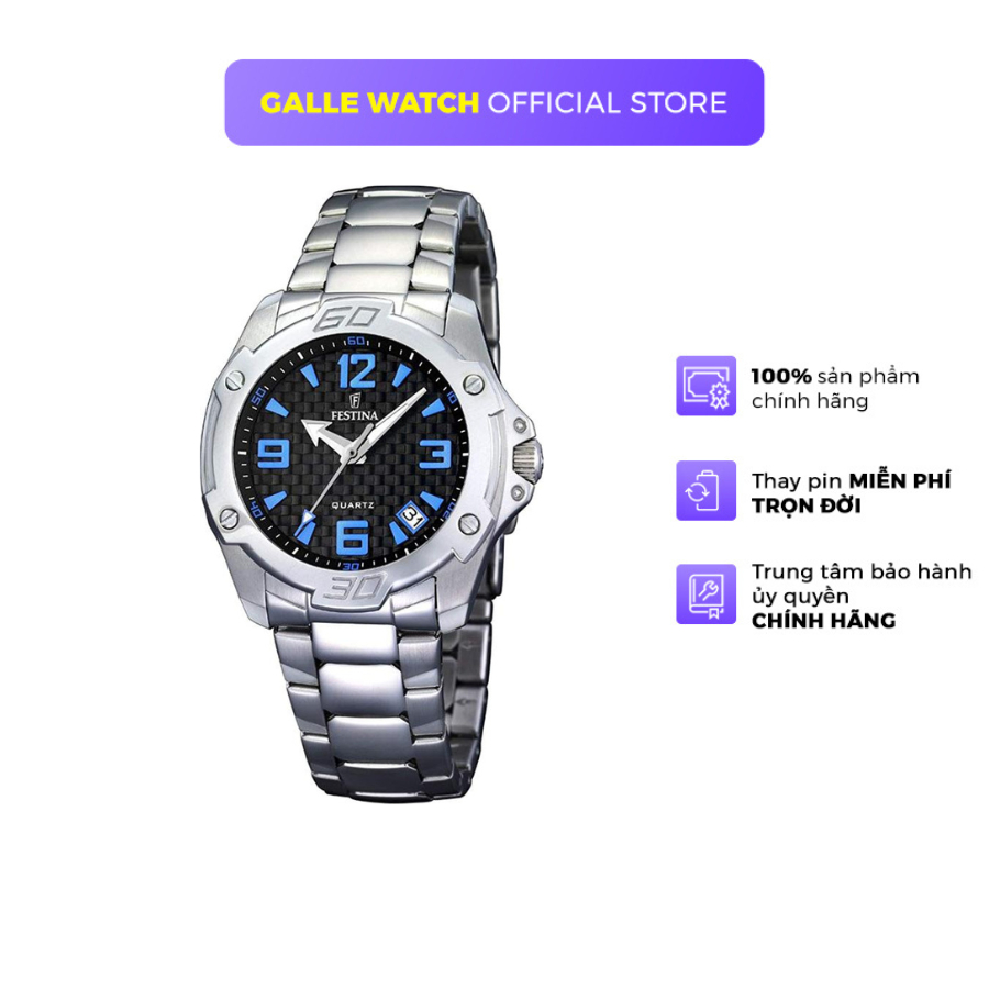 Đồng hồ nữ Festina Sport Watch F16387/2 mặt kính Mineral, chống nước 10 ATM, dây thép đeo tay cao cấp chính hãng Thụy S