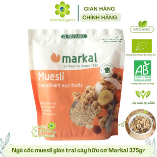 Ngũ cốc giòn trái cây hữu cơ Muesli Crunchy Markal 375g
