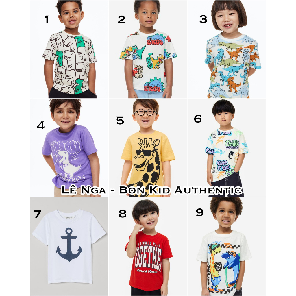 Áo phông lẻ kids HM US/UK sz từ 1.5-2y đến 8-10y