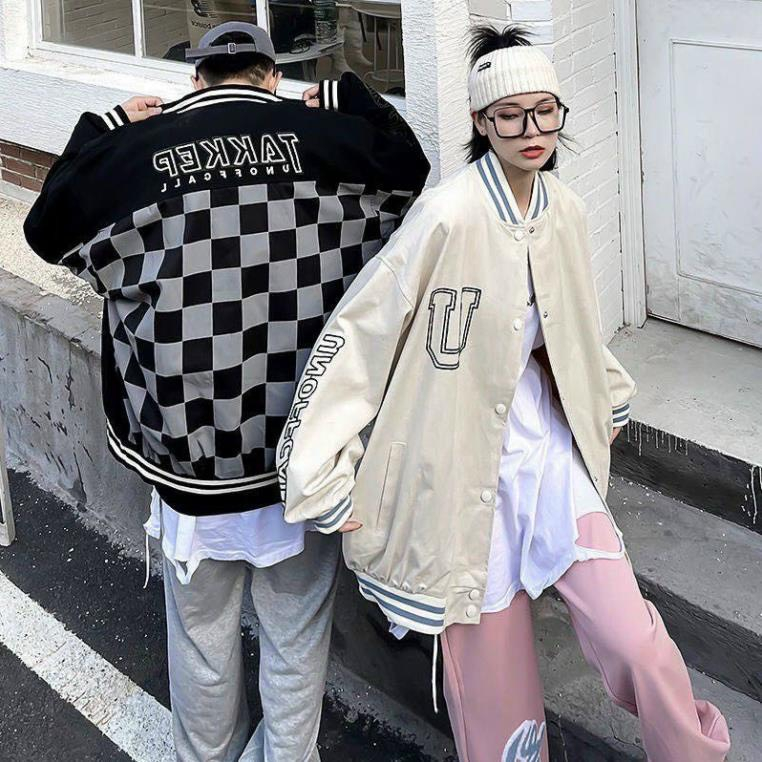 Áo Khoác Bomber Nam NỮ Đều Mang Được In Hình Tiết Tấu bàn Cờ Chất Liệu Tốt Có 2 Lớp Rất Thích Hợp Áo Cute Hot Trend