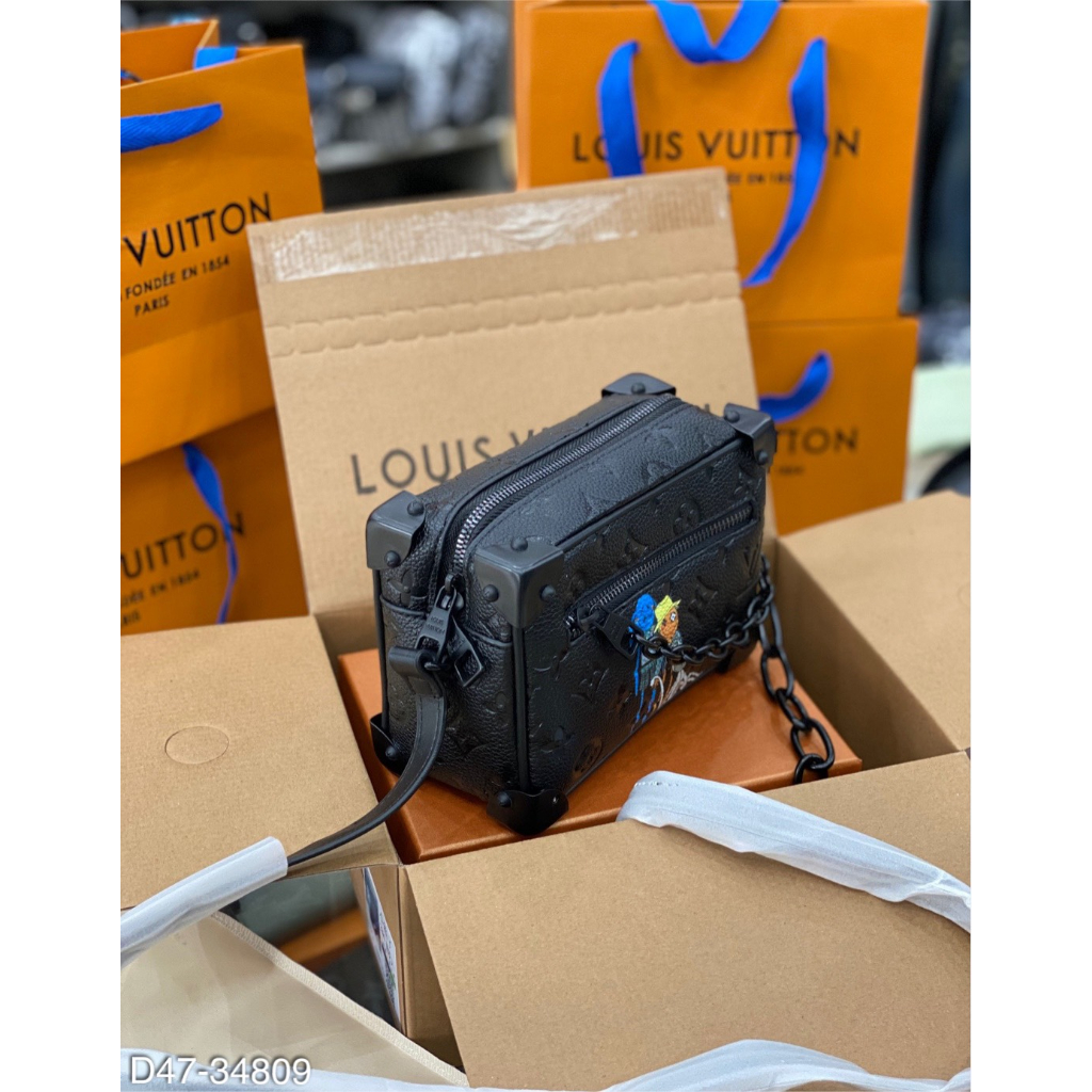 Túi Hộp Đeo Chéo Nam L.V Hoa In Hình Người Mới Nhất - Túi Đeo Chéo Hộp Nam L.V Fullbox